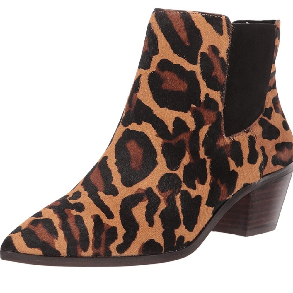 Sole Society Leopard Real Haircalf Ankle Boots Size 6 New